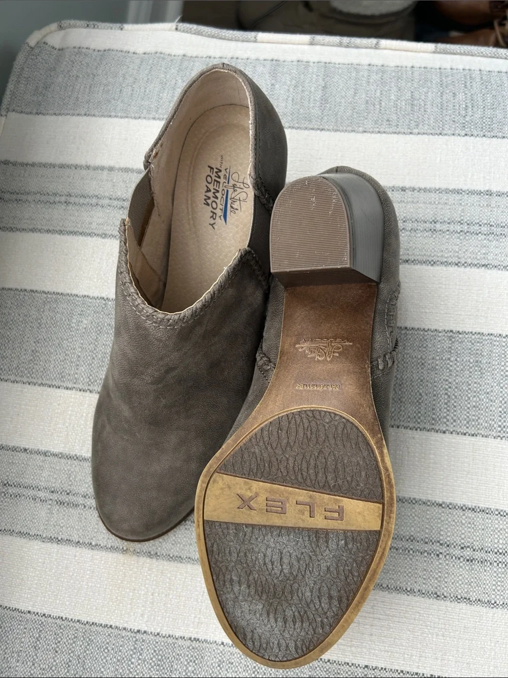 Life Stride Taupe  Ankle Booties - Slip-On Style